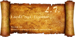 Lazányi Tivadar névjegykártya